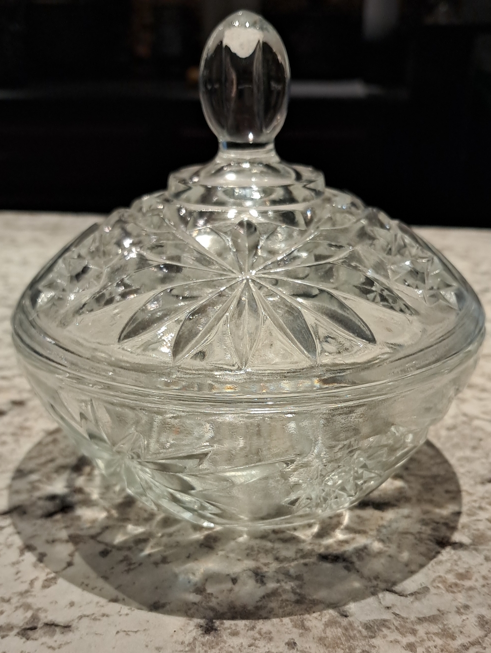 Vintage Anchor Hocking "Star Of David" Lidded Candy Dish 1960's